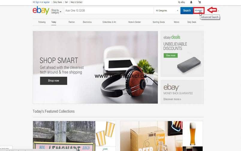 Ebay pokročilé hledání