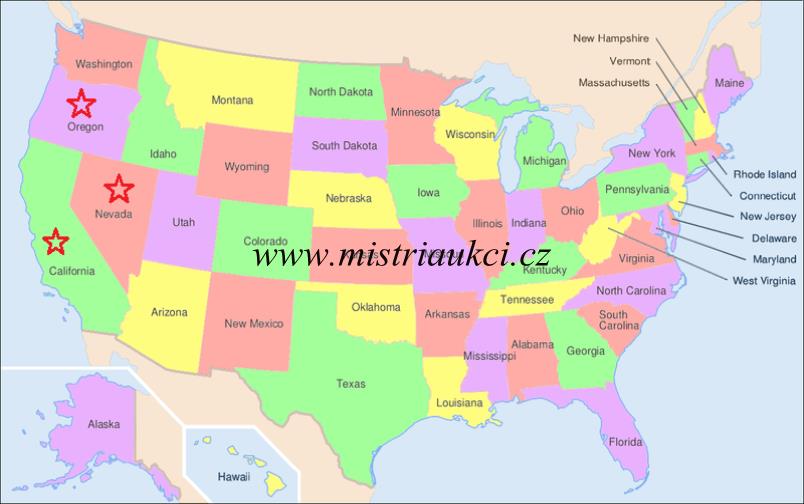 mapa USA států
