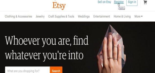 registrace a průvoce Etsy.com